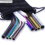 2/4/8Pcs Colorful Reusable Drinking Straw High Quality Stainless Steel Metal Straw with Cleaner Brush For Mugs 20/30oz