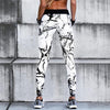 Womens Mesh Pattern Print Leggings Fitness Leggings For Women Sporting Workout Leggins Elastic Slim Black White Pants #E15