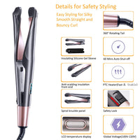 Professional Hair Straightener Curling Iron 2 in 1 Tourmaline Ceramic Twisted Flat Iron for All Hair Types