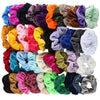 40 Pcs Vintage Hair Scrunchies Stretchy Velvet Scrunchie Pack Women Elastic Hair Bands Girl Headwear Plain Rubber Hair Ties ##