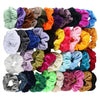 40 Pcs Vintage Hair Scrunchies Stretchy Velvet Scrunchie Pack Women Elastic Hair Bands Girl Headwear Plain Rubber Hair Ties ##