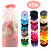 40 Pcs Vintage Hair Scrunchies Stretchy Velvet Scrunchie Pack Women Elastic Hair Bands Girl Headwear Plain Rubber Hair Ties ##