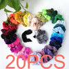 40 Pcs Vintage Hair Scrunchies Stretchy Velvet Scrunchie Pack Women Elastic Hair Bands Girl Headwear Plain Rubber Hair Ties ##