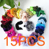 40 Pcs Vintage Hair Scrunchies Stretchy Velvet Scrunchie Pack Women Elastic Hair Bands Girl Headwear Plain Rubber Hair Ties ##