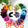 40 Pcs Vintage Hair Scrunchies Stretchy Velvet Scrunchie Pack Women Elastic Hair Bands Girl Headwear Plain Rubber Hair Ties ##