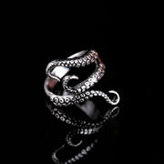 Rings Titanium Steel Gothic Deep Sea Squid Octopus Ring Fashion Jewelry Opened Adjustable Size Top Quality