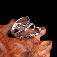 Rings Titanium Steel Gothic Deep Sea Squid Octopus Ring Fashion Jewelry Opened Adjustable Size Top Quality