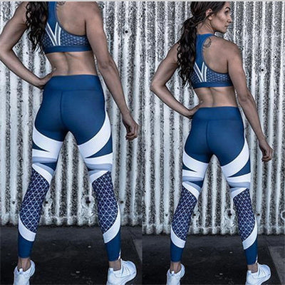 Women Casual Blue Leggings Skinny Elastic Force Sporting Fashion Polyester Fitness Leggings
