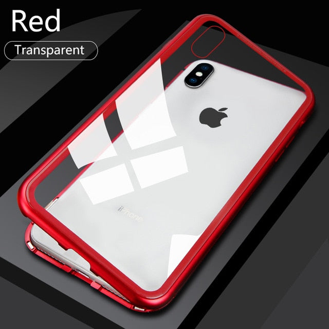 Magnetic Adsorption Metal Case For iPhone 11 Pro 7 8 Plus Tempered Glass Back Magnet Cover For iPhone 6 6s Plus X XS Max Cover