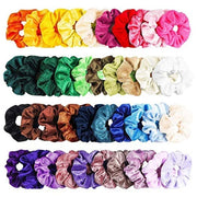 40 Pcs Vintage Hair Scrunchies Stretchy Velvet Scrunchie Pack Women Elastic Hair Bands Girl Headwear Plain Rubber Hair Ties ##