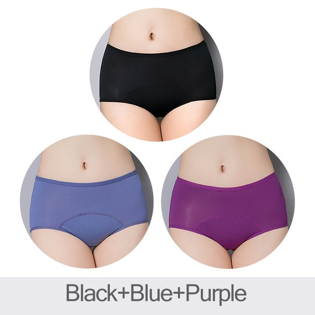 Leakproof Breathable Multicolor Woman Menstrual Panties Antibacterial Health Sanitary Period Underwear