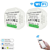 2 Gang 2 Way Wifi Smart Light Switch Diy Breaker Module Smart Life/Tuya APP Remote Control,Working with Alexa Echo Google Home