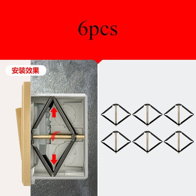 1 Set (6pcs) Wall Mount Switch Box Repair Tool Secret Stash 86mm Switch Cassette Repairer Support Rod Electrician Accessories