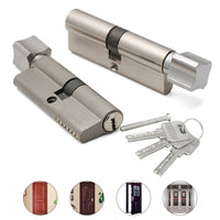Door Cylinder Lock Biased 70mm 3 Keys Anti-Theft Entrance Brass AB Door Lock Home Security Interior Bedroom Lock Cylinder