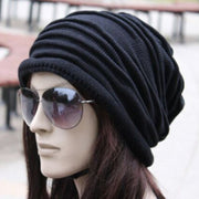 1 Pcs 2017 New Star Brand Knitted Caps Fashion Folding Winter Hats For Women And Men Skullies Beanies Acrylic Cotton 4 Colors