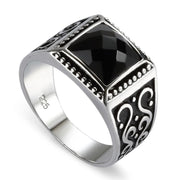 Eulonvan engagement Wedding 925 sterling Silver male finger rings for men Black Cubic Zirconia Hot S-3809 size 7 8 9 10 11 12 13