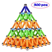300pcs Magnet Toy Sticks & Metal Balls Magnetic Building Blocks Construction Toys For Children Kids Educational DIY Designer Toy